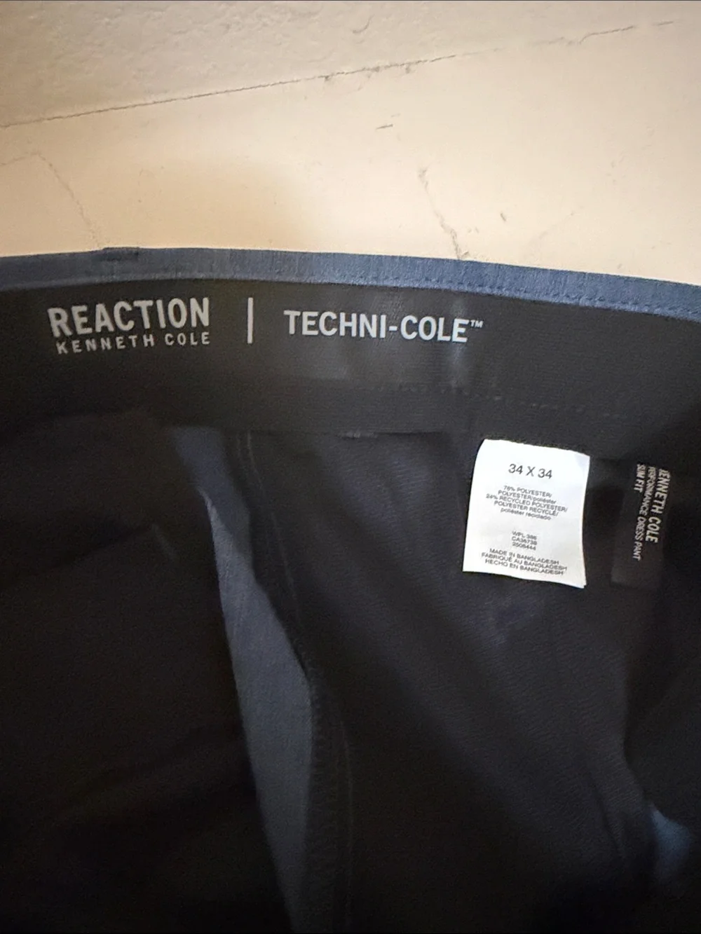 Kenneth Cole Reaction Men's Blue Dress Pants - Flat Front